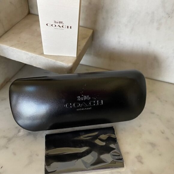 Coach Accessories - COACH Black Eyeglass Hard Clamshell Case Hinged with Cleaning Cloth